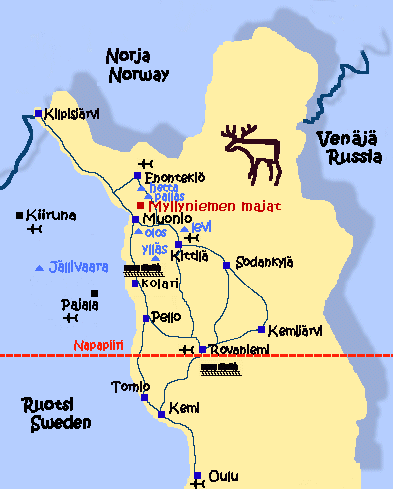 Länsi-Lapin kartta